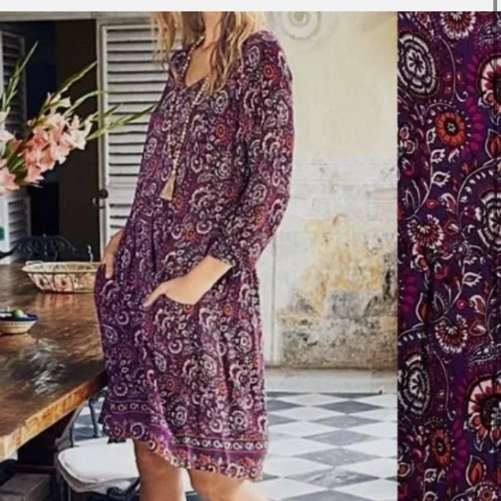 Garnet Hill Elegant Dress in Deep Purple